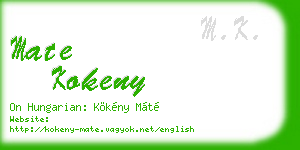 mate kokeny business card