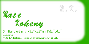 mate kokeny business card